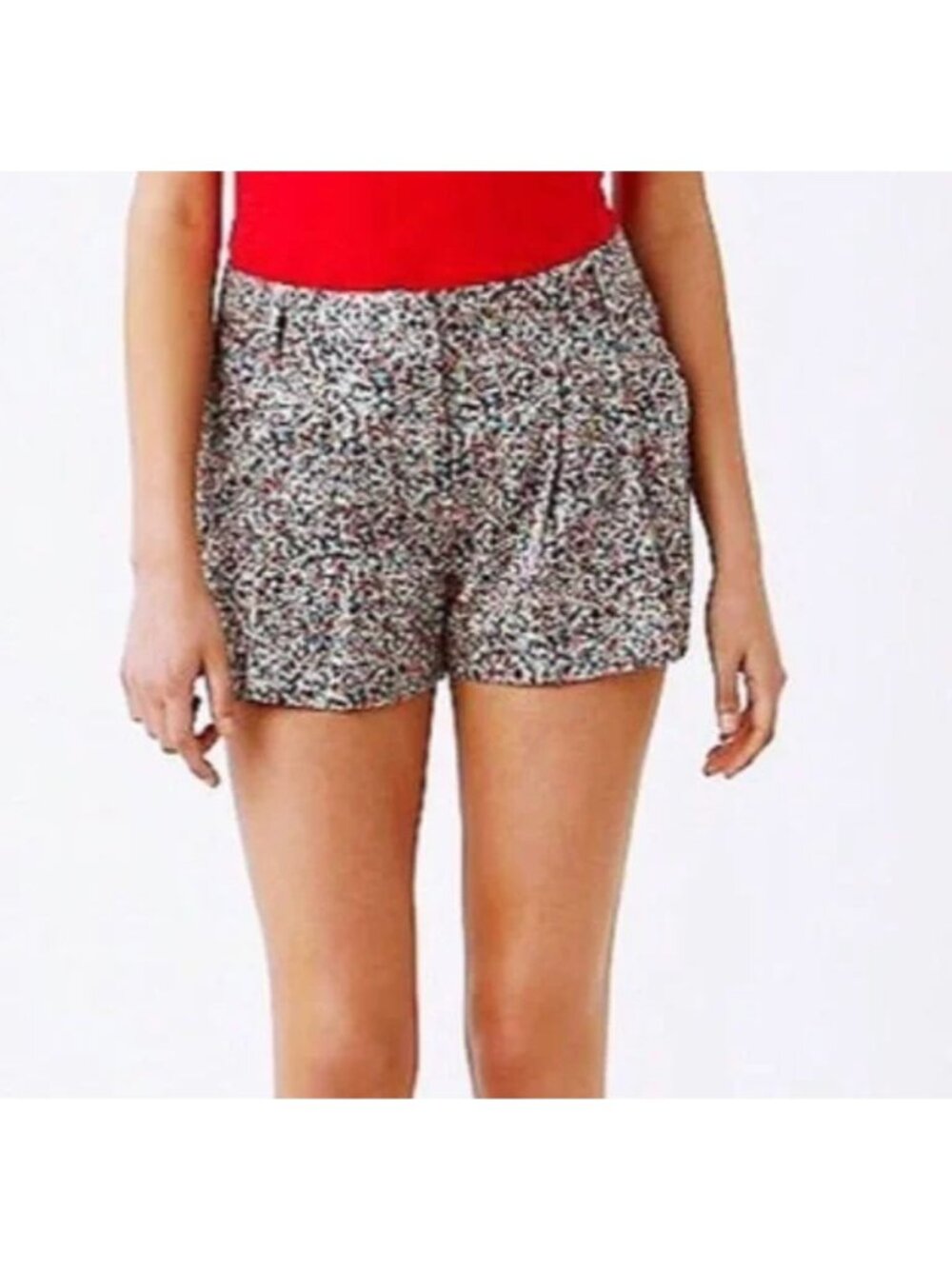 Anthropologie COREY LYNN CALTER Ditzy Floral Print Silk/Cotton Shorts Size 10